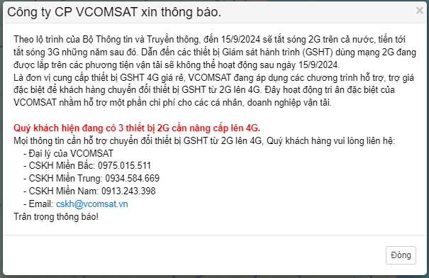 Thiết bị định vị 2G chính thức ngừng hoạt động kể từ ngày 16/9